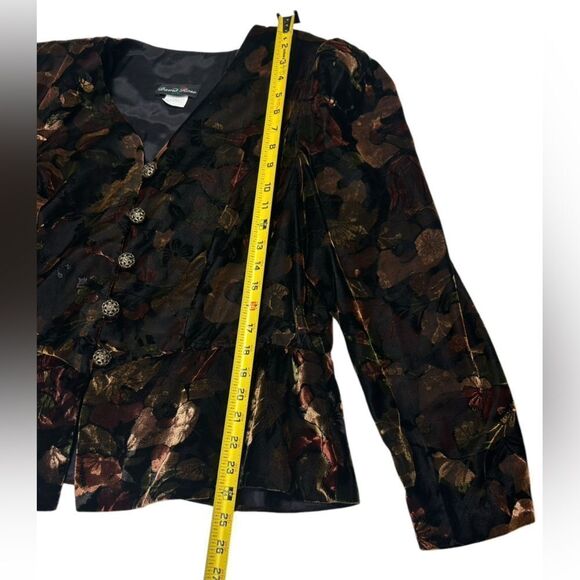 80’s 90’s Vintage David Rose Velvet Floral Blazer & Skirt Set Approx. Size 18 20 - Picture 8 of 14